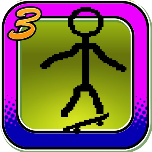 Stick-man Paper Skateboarding Extreme Game 3 icon