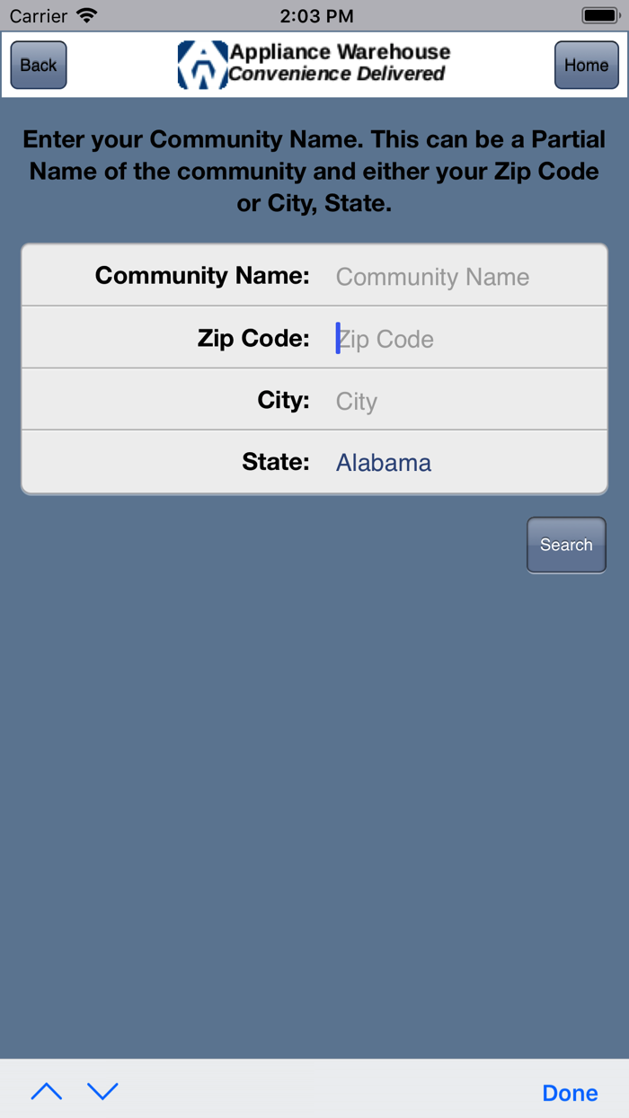 Appliance Warehouse Mobile