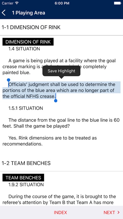 NFHS Rules