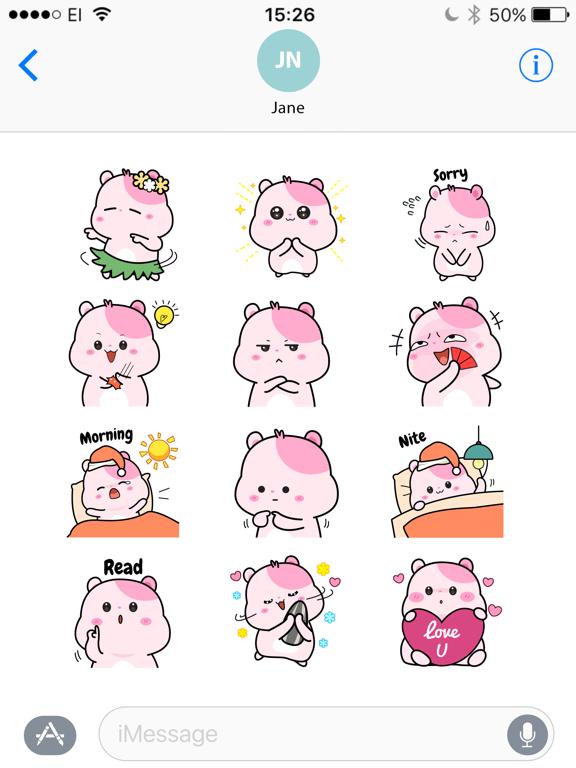 Kiki Hamster Stickers iPad screenshot 3 - Stickers app