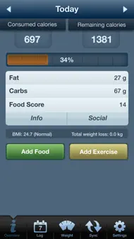 Tap & Track Calorie Counter iphone bilder 1
