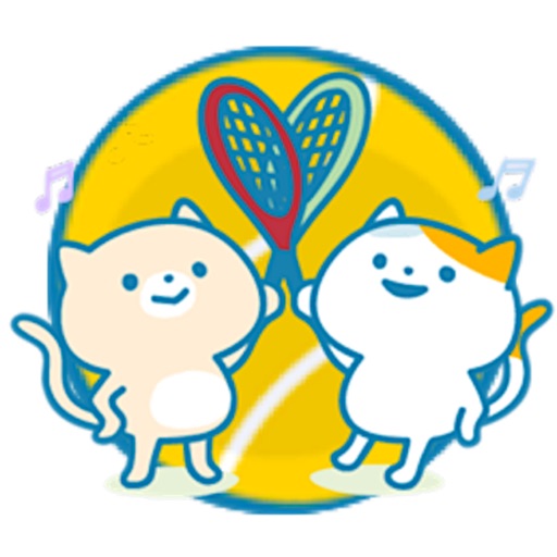 Cute Cats Play Tennis Sticker