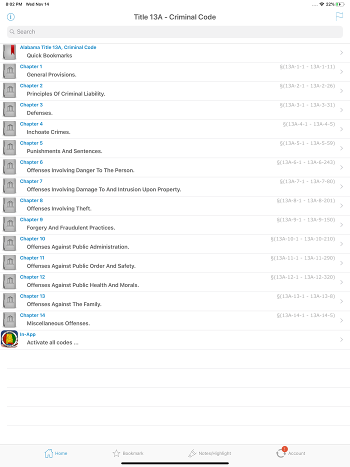 AL Criminal Code Title 13A Law