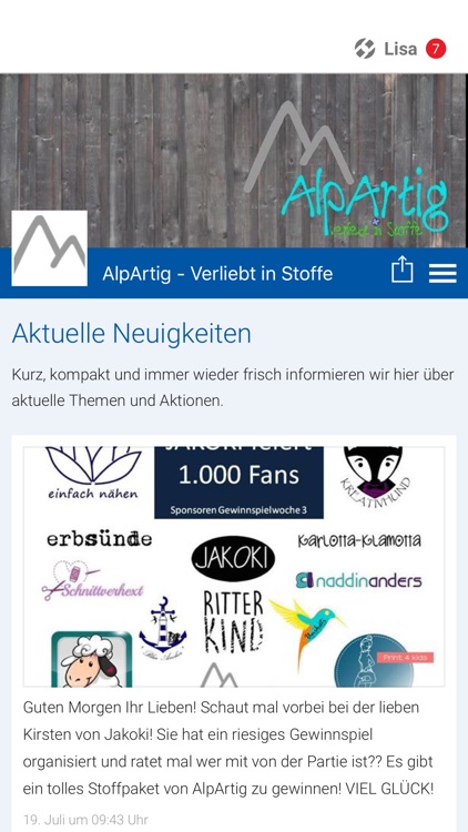 AlpArtig - Verliebt in Stoffe