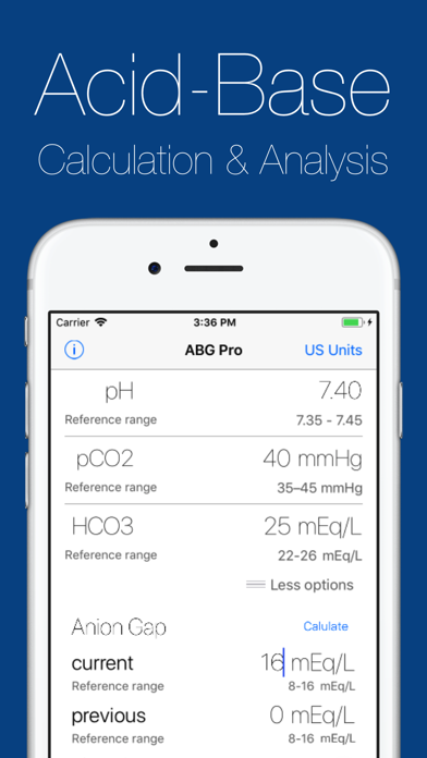 Screenshot #2 pour ABG Pro Acid Base Calculator