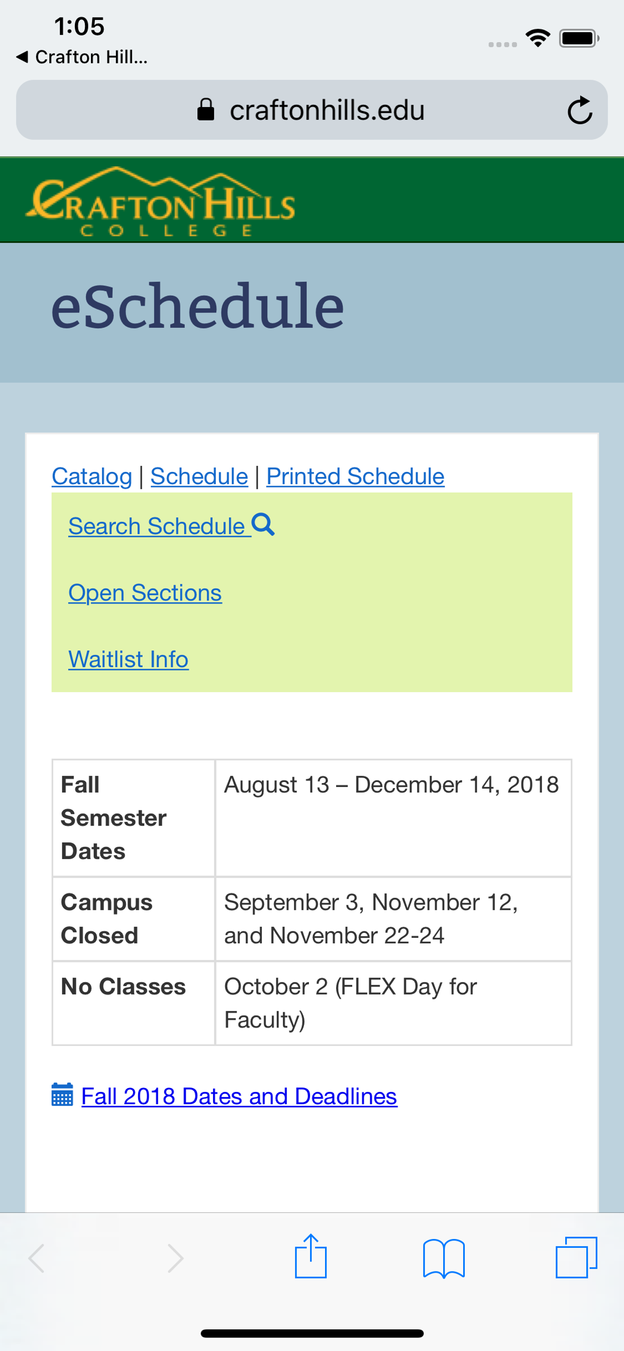 Crafton Hills College Mobile