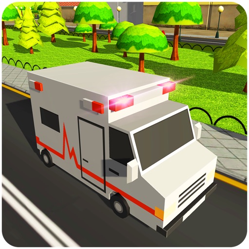 911 Blocky Ambulance Sim Game icon