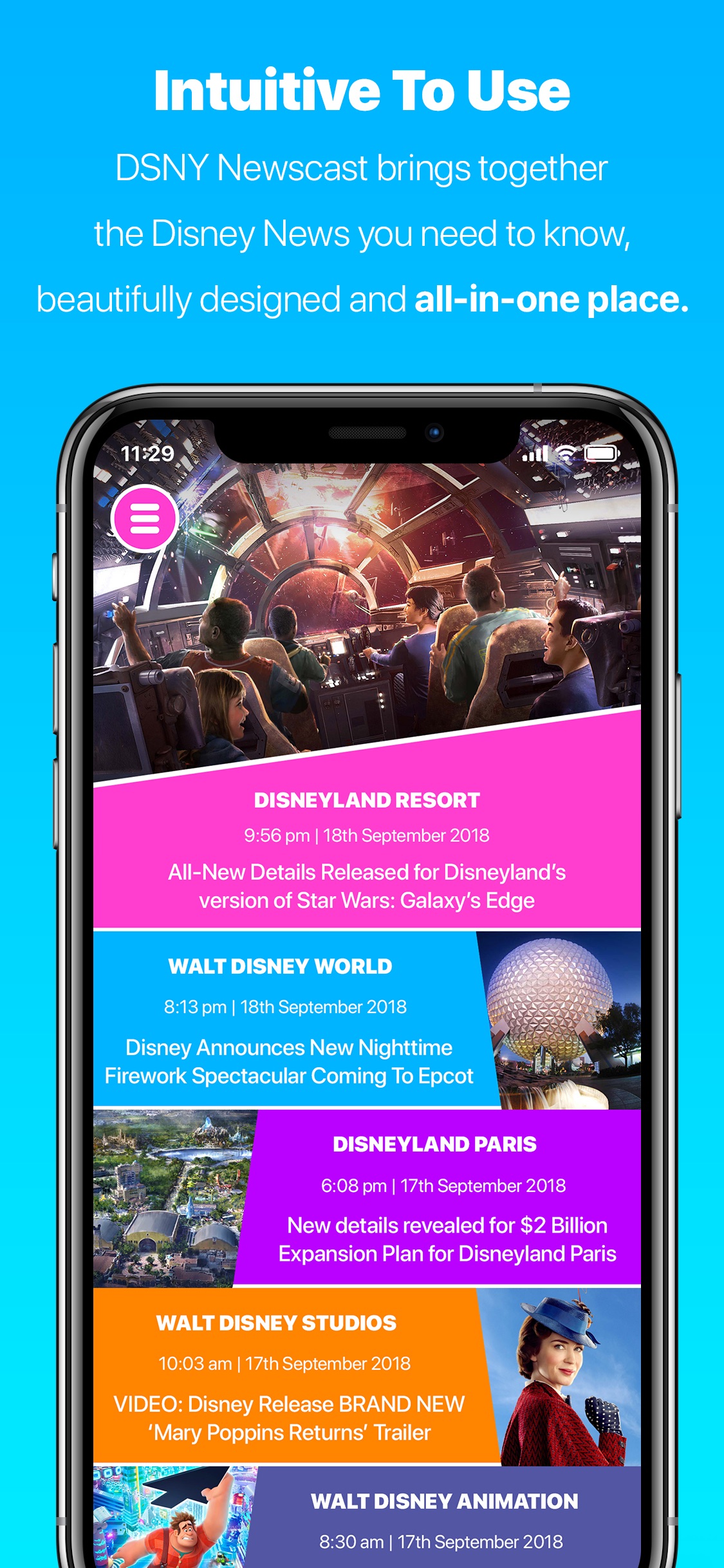 Screenshot do app DSNY Newscast