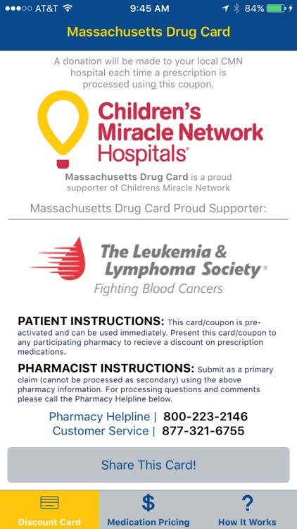 Massachusetts Drug Card