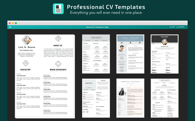 ‎Resume, CV Templates for Pages Screenshot