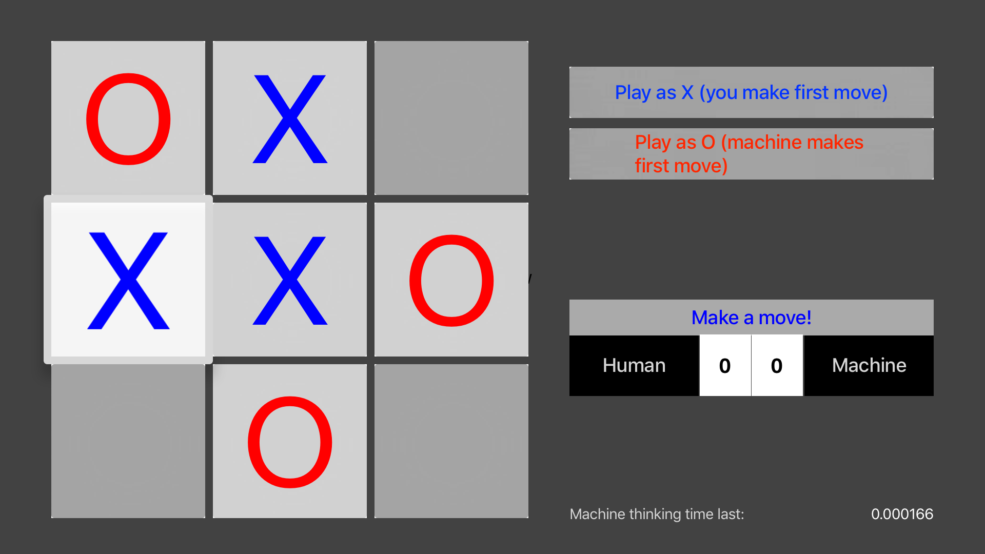 AI x0 (Tic-tac-toe) UNBEATABLE