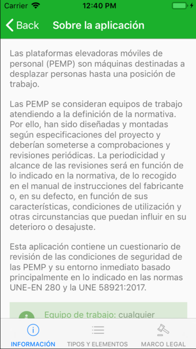 Screenshot #3 pour PEMP. Condiciones de seguridad