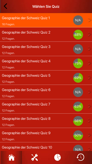 Schweizer Geographie Quiz Screenshot