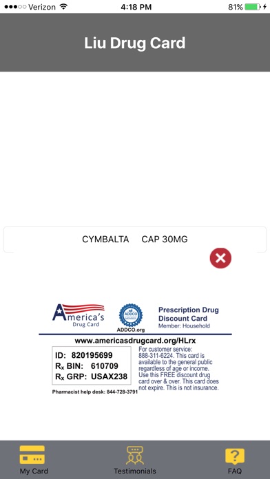 Liu Drug Card screenshot 2
