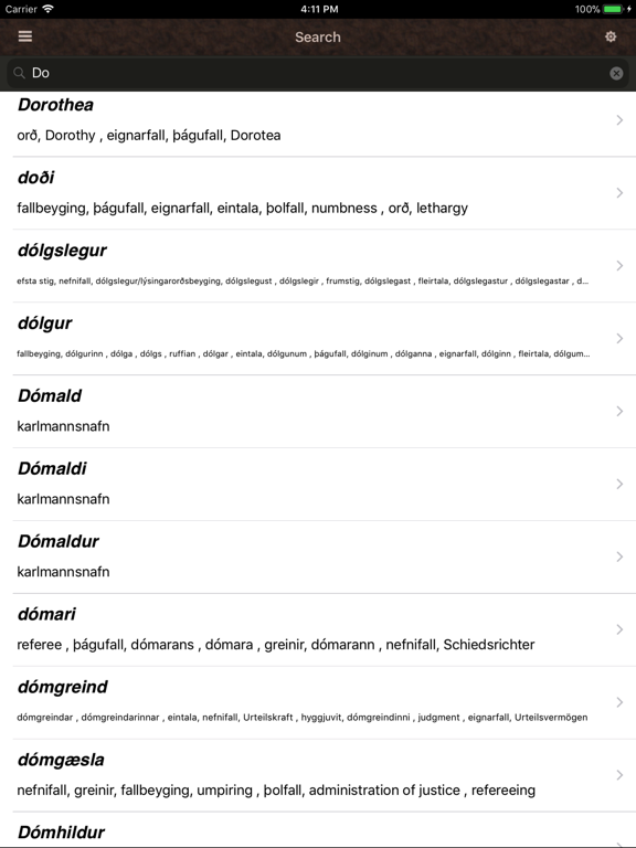 Screenshot #1 for íslensk orðabók