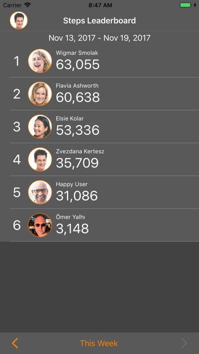 Screenshot #1 pour Steps Leaderboard