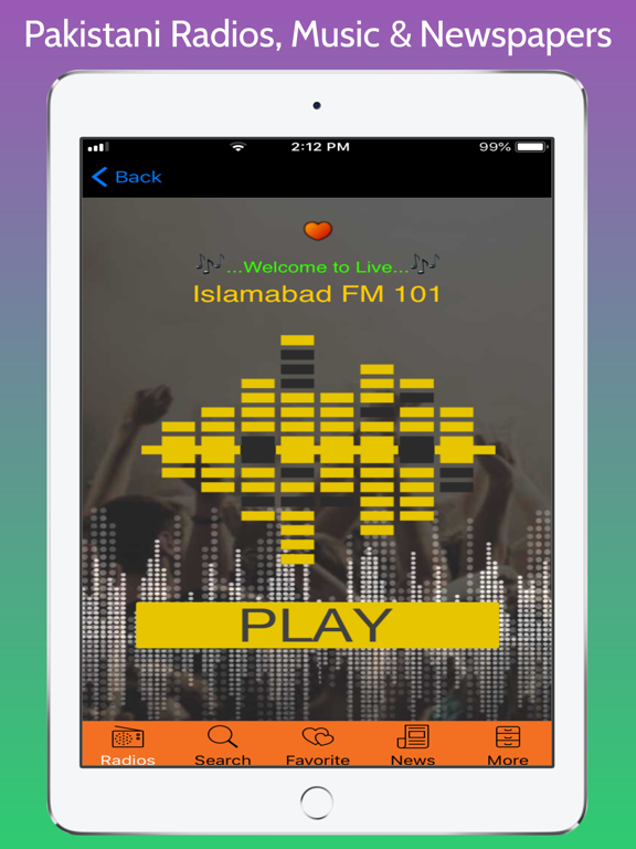 Pakistani Radios, Music & News iPad screenshot 9 - Music app