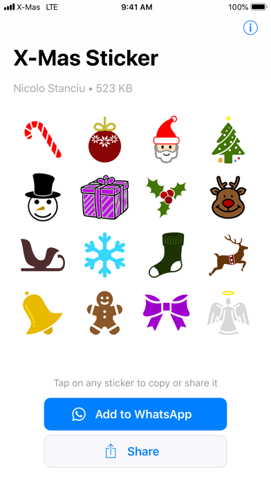 Screenshot #1 pour X-Mas Sticker for WhatsApp