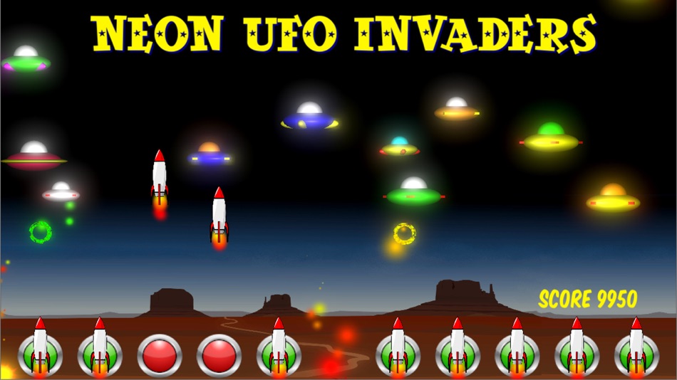 #4. Neon UFO Invaders from Space (iOS) 由: Galatic Droids