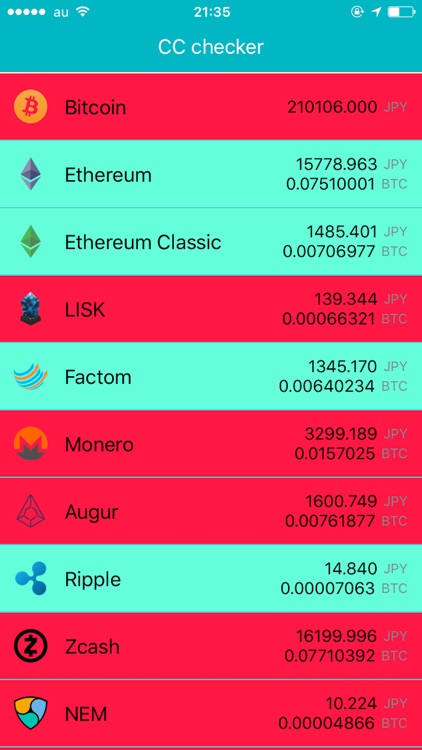 CC Checker 仮想通貨レート計算アプリ
