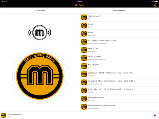 Mass Music Radio iPad screenshot 3 - Music app