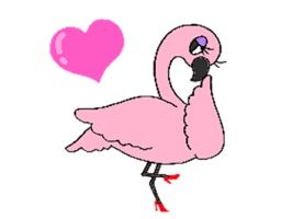 Graceful Flamingo Icon Sticker