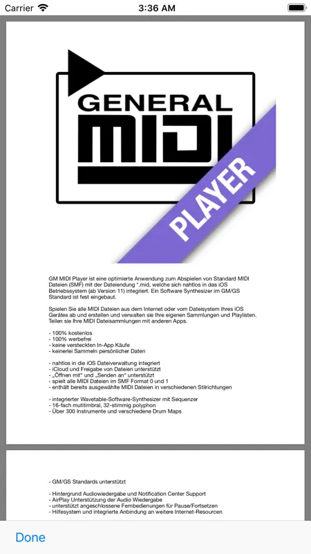 GM MIDI Player screenshot 4 of 9