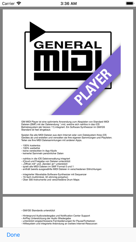 #4. GM MIDI Player (iOS) 由: Jens Guell