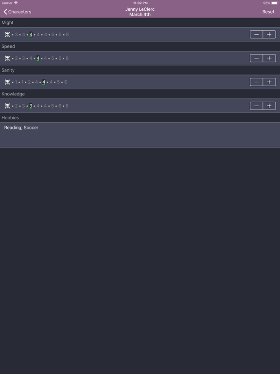Betrayal Character Tracker iPad screenshot 6 - Reference app