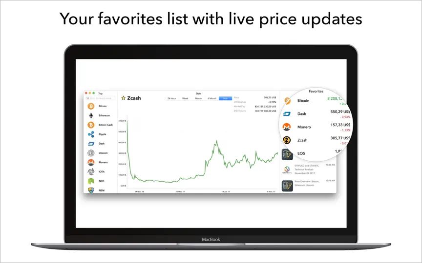 Captura de pantalla de Crypto: Bitcoin Ticker Live en iPhone 2