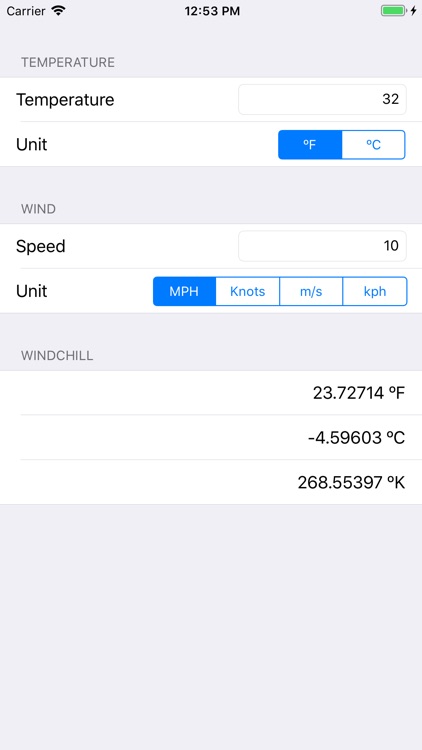 Windchill Temperature