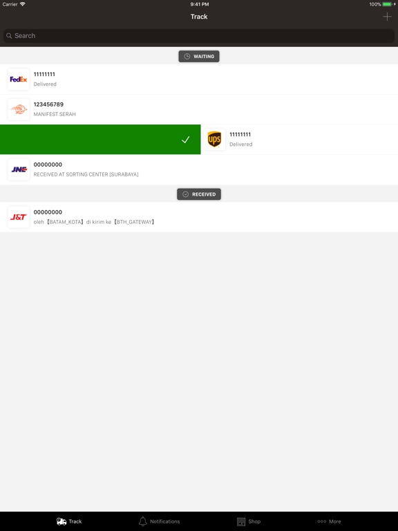 PaketQ - Track Shipments iPad PaketQ - Track Shipments iPad
