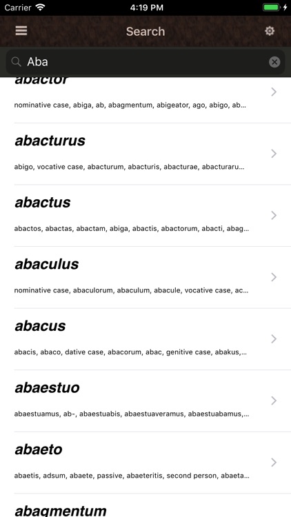 Latin Lexicon Dictionary