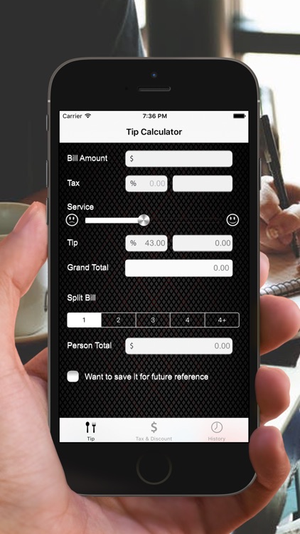 Tip tax discount calculator
