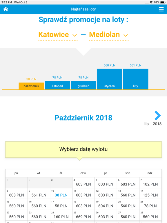 Blue Sky - przeloty i hotele iPad screenshot 3 - Travel app