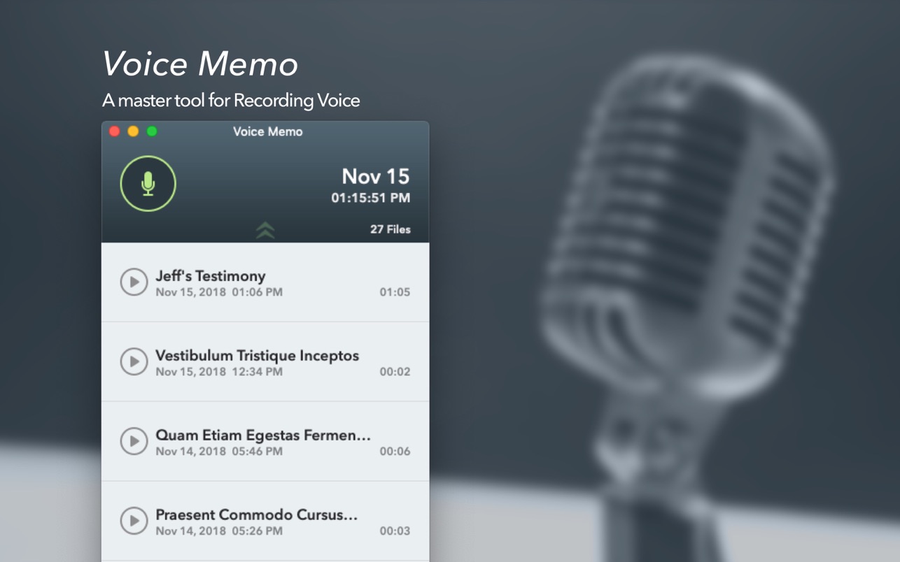 Voice Memo 2.3.1 Mac 破解版 语音备忘录软件