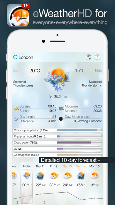 eWeather HD - Weather forecast Premium Screenshot 1