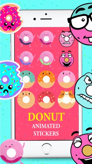 Animated Hipster Donut Stickers