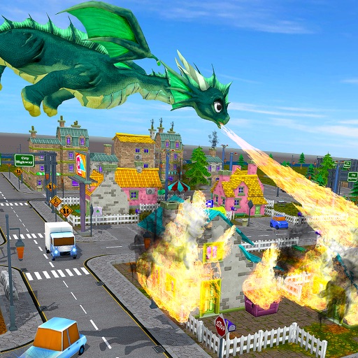 Flying Dragon Fire City Attack icon