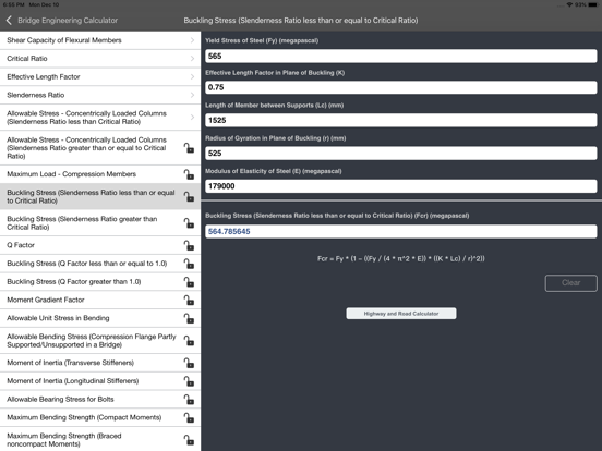 Bridge Engineering Calculator iPad screenshot 2 - Education app