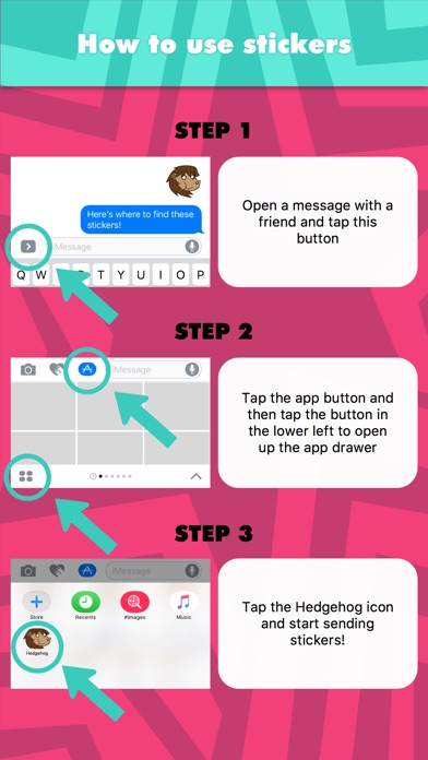 Hedgehog stickers for iMessage screenshot 2