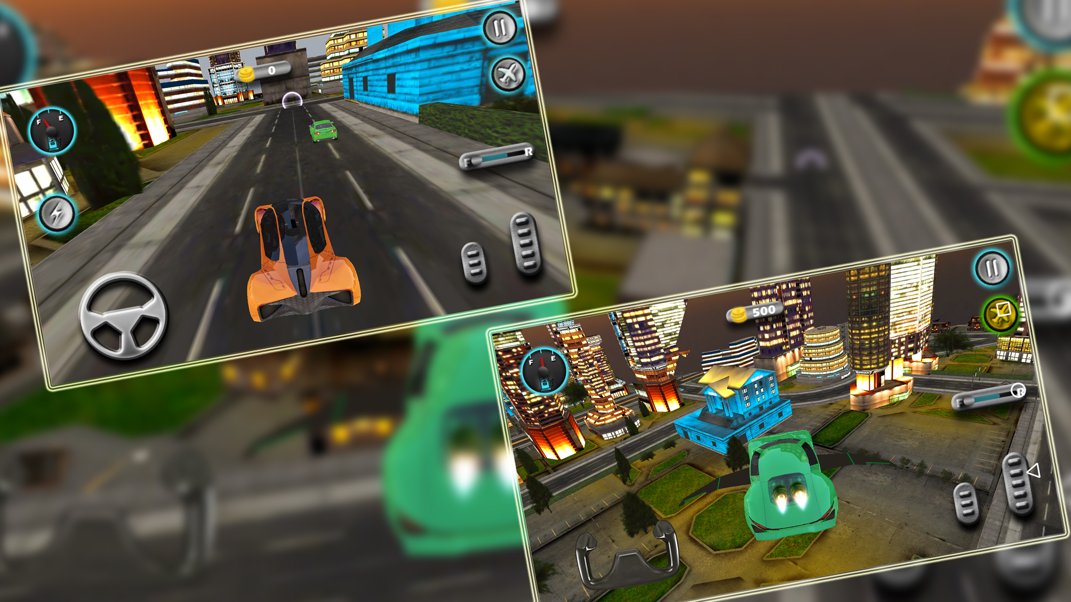 Sports Car Flying 3d simulator 2017