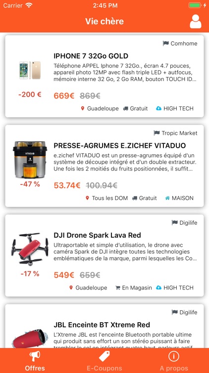 Vie Chère : Promos 100% DOM