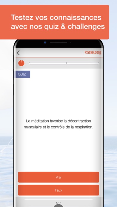 Zéro Stress - Psychologies - Etre zen et se relaxer avec un coaching personnalisé: conseils et quizz pour soulager la fatigue, la tension et les émotions négatives. Dites non à l'angoisse, préservez votre santé et votre mental! La 1ère app psycho. Screenshot 5