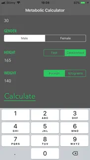 metabolic rate calculator iphone screenshot 2