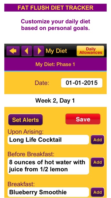 Fat Flush Diet & Meal Tracker