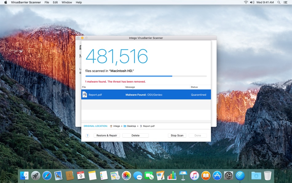 #1. Intego VirusBarrier Scanner (macOS) 게시자: Intego