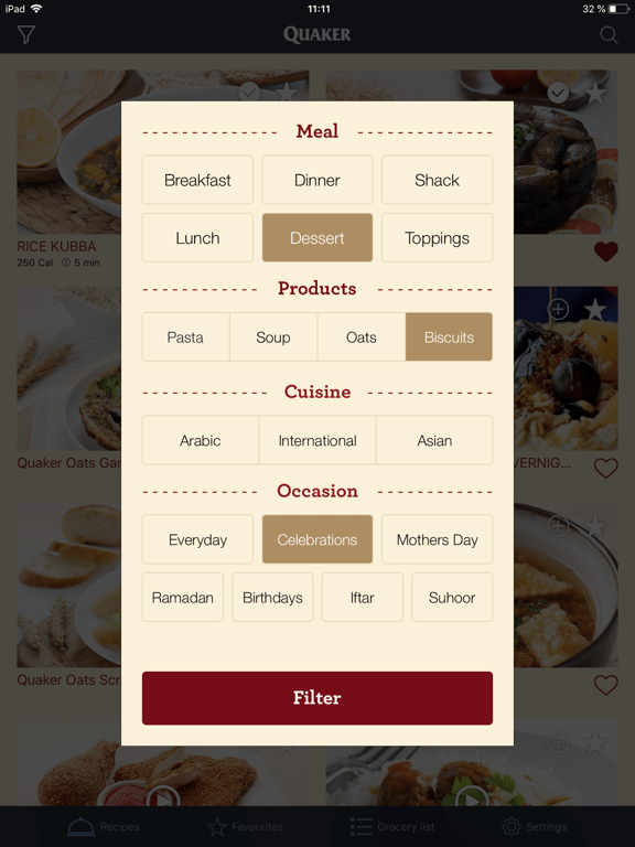 Quaker Arabia Recipes iPad screenshot