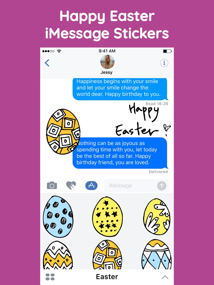 Hand Drawn Happy Easter Eggs