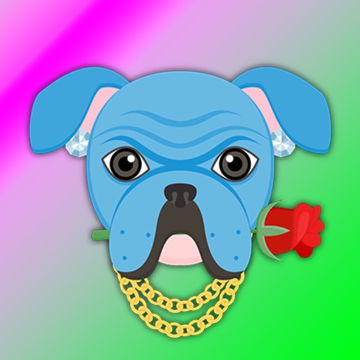 Blue Bling Hip Hop Bulldog icon